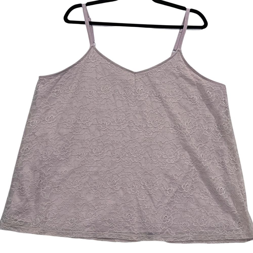 Torrid Lace Cami Tank Top Beige V Neck Adjustable Straps Plus Size‎